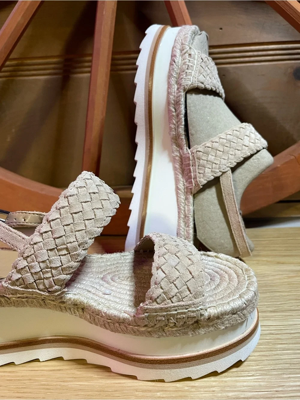 NIB Marc Fisher LTD # MLGABLI Espadrille Platform Wedge Sandal /Slingback Sz 6M